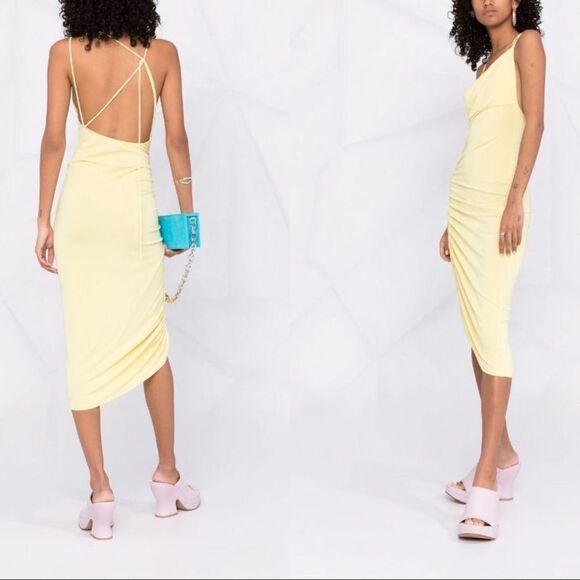 THE ANDAMANE Irina draped midi dress size 40 - Picture 1 of 12